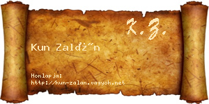 Kun Zalán névjegykártya